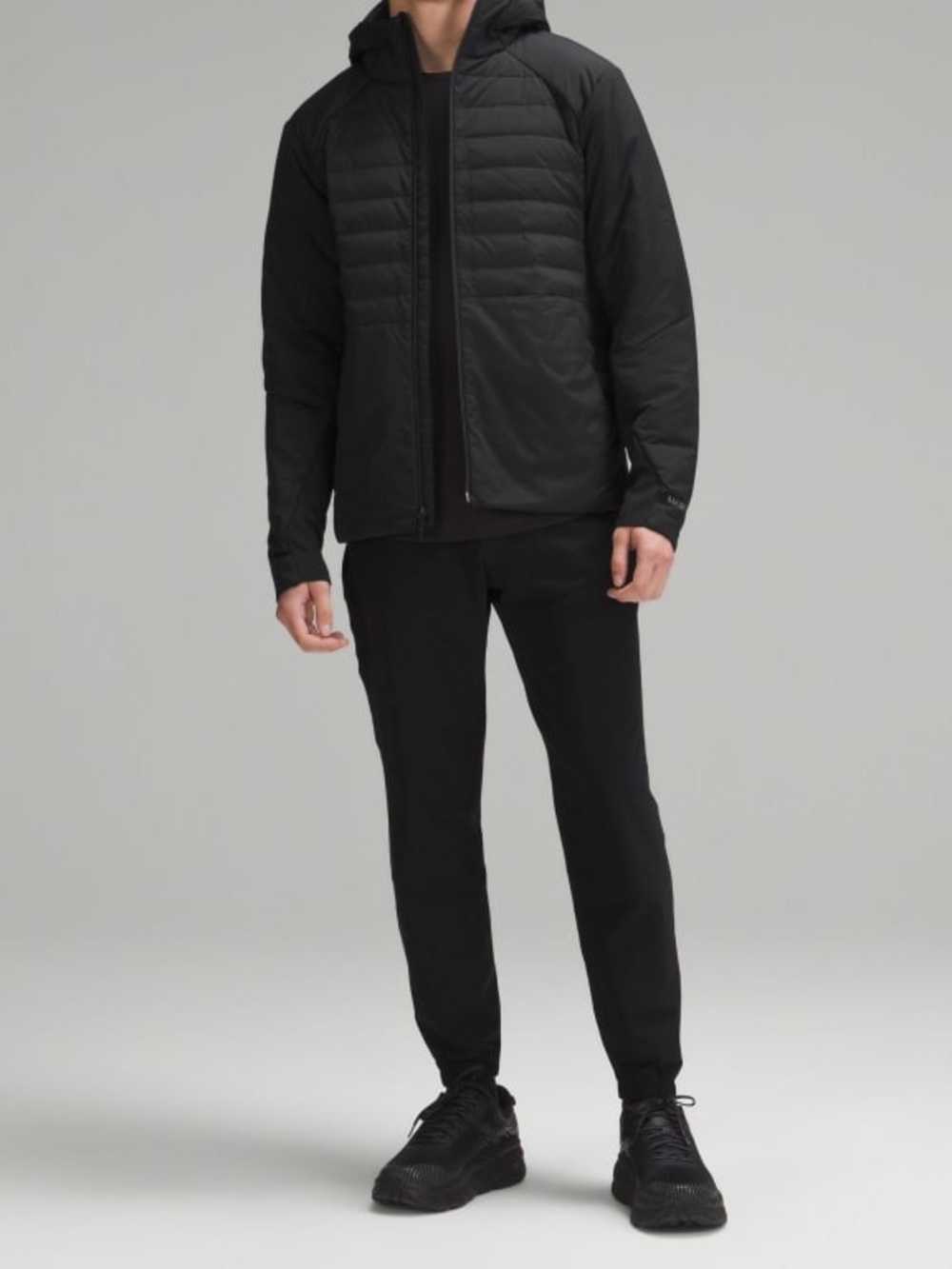 Men's Black Lightweight Down for It All Hoodie Jacket